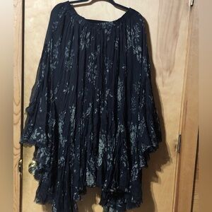 Free People One Clover Black Floral Women's Skirt Xl new